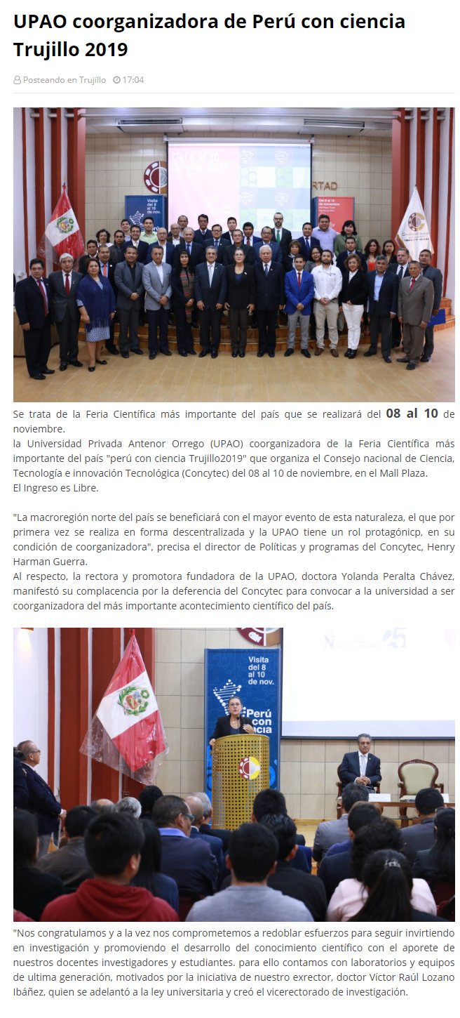 09.10.19.08 Posteando en Trujillo acogerá Perú con Ciencia