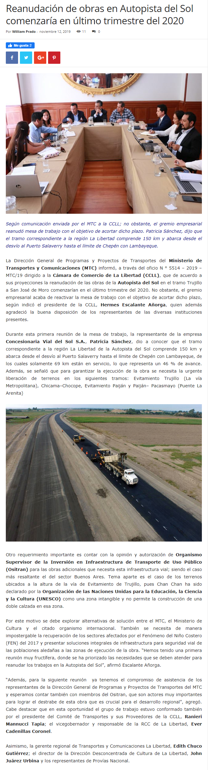 12.11.19.14 NOTICIAS RESPONSABLES reanudarán Trabajos Autopista del Sol