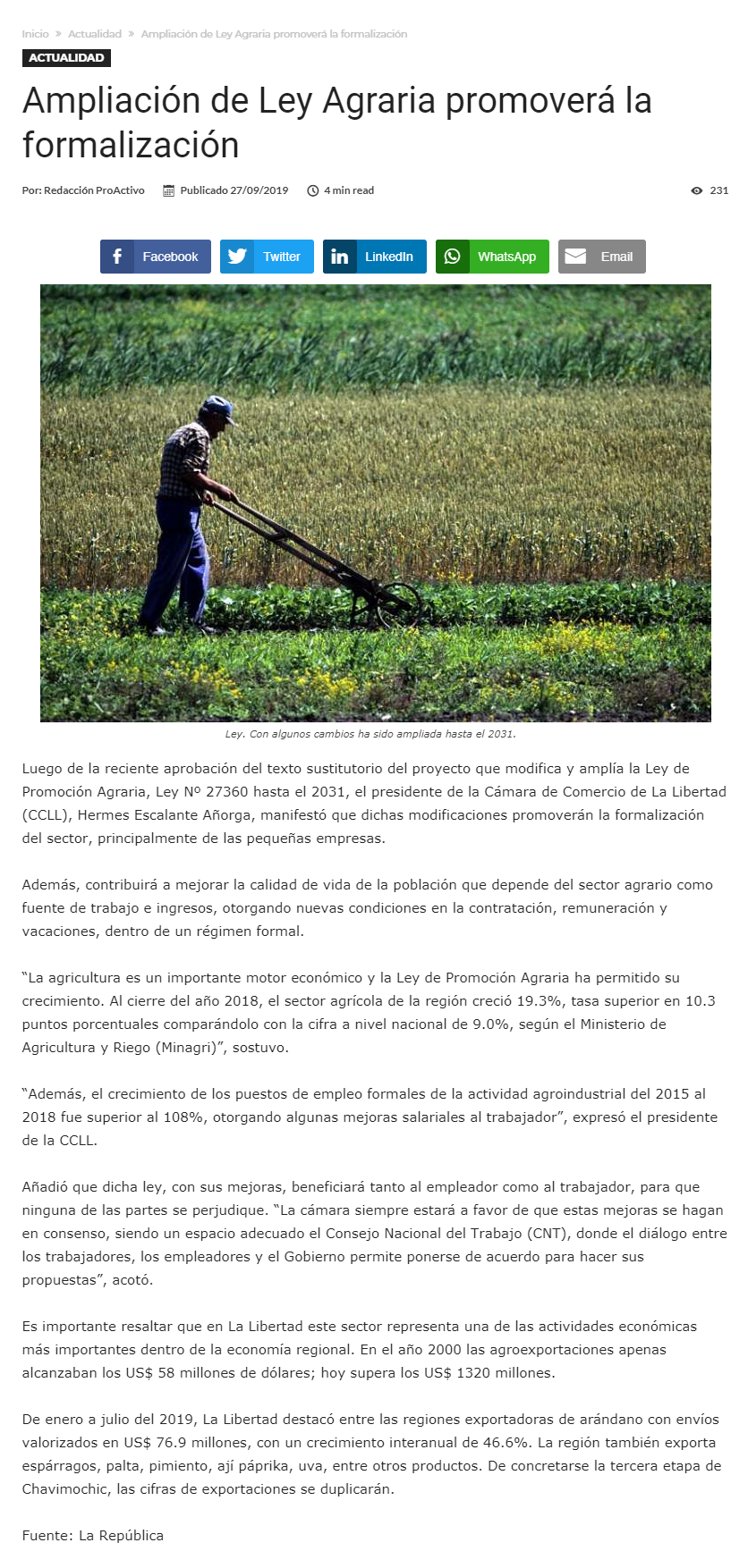 30.09.19.19 Pro Activo Ley de formalización agraria