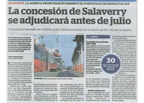La concesión de Salaverry se adjudicará antes de julio (Fuente: La Industria)