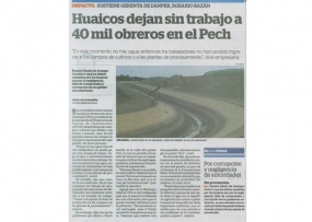 Huaicos dejan sin trabajo a 40 mil obreros en el Pech (Fuente: La Industria)