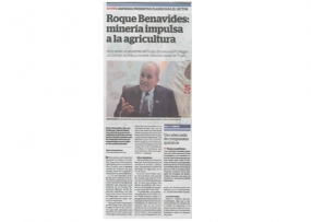 Roque Benavides: minería impulsa a la agricultura (Fuente: La Industria)