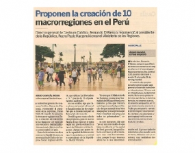 Proponen la creación de 10 macrorregiones en el Perú (Fuente: Suplemento Cash)