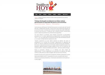 Trabajos de dragado en Salaverry se deben realizar garantizando la seguridad del puerto y el ecosistema (Fuente: Trujillo es Hoy)