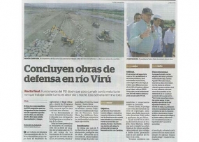 Concluyen obras de defensa en río Virú (Fuente: La Industria)