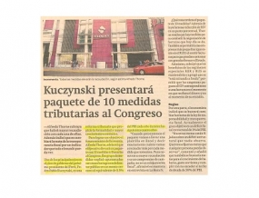 Kuczynski presentará paquete de 10 medidas tributarias al Congreso