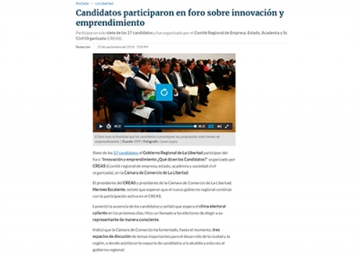 Candidatos participaron en foro sobre innovación y emprendimiento (Fuente: RPP)