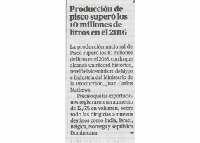 Producción de pisco superó los 10 millones de litros en el 2016 (Fuente: La República)