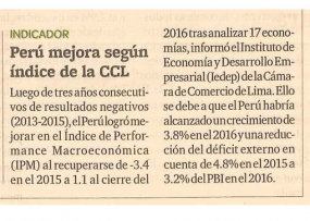 Perú mejora según índice de la CCL (Fuente: Gestión)