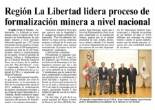 Región La Libertad lidera proceso de formalización minera a nivel nacional (Fuente: Nuevo Norte)