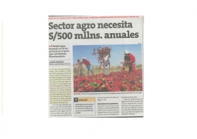 Sector agro necesita “/ 500 mllns. Anuales (Fuente: Perú 21)
