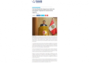 Hermes Escalante asegura que actos de corrupción impactan en la economía regional (Fuente: Noticias Responsables)