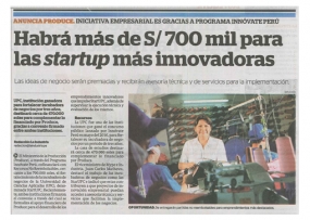 Habrá más de S/ 700 mil para las startup más innovadoras (Fuente: La Industria)