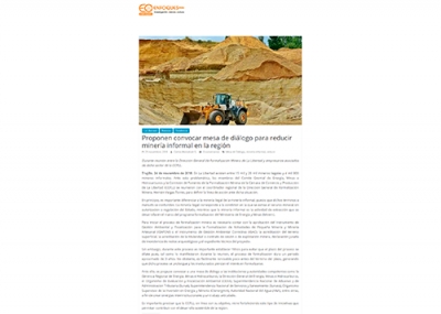 Proponen mesa de diálogo para reducir minería informal (Fuente: Enfoques Perú)