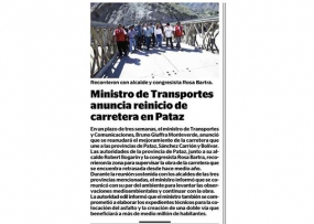 Ministro de Transportes anuncia reinicio de carretera en Pataz (Fuente: Correo)