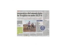 Inversión del municipio de Trujillo es solo 32,5% (Fuente: La Industria)