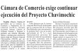 Cámara de Comercio exige continuar ejecución del proyecto Chavimochic (Fuente: Nuevo Norte)