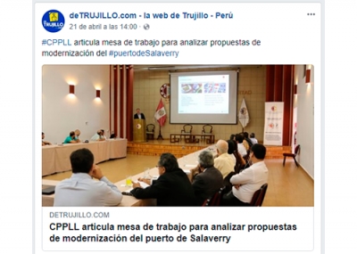 CCPLL articula mesa de trabajo para analizar propuestas de modernización del puerto de Salaverry  (Fuente: De Trujillo - Facebook)