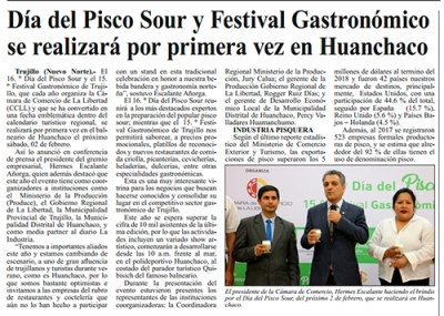 Día del Pisco Sour y Festival Gastronómico se realizará por primera vez en Huanchaco (Fuente: Nuevo Norte)