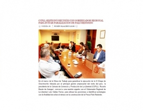 CCPLL gestionó reunión con gobernador regional para evitar paralización de Palo Redondo (Fuente: Trujillo Prensa)