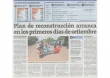 Plan de reconstrucción arranca en los primeros días de setiembre (Fuente: Perú21)