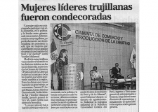 Mujeres líderes trujillanas fueron condecoradas (Fuente: Panorama Trujillano)