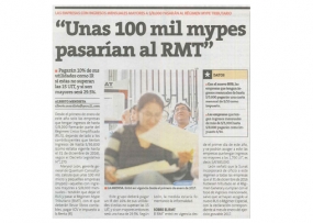 &quot;Unas 100 mil mypes pasarían al RMT&quot; (Fuente: Perú 21)