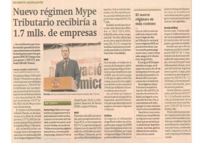 Nuevo régimen Mype Tributario recibiría a 1.7 mlls. de empresas (Fuente: Gestión)
