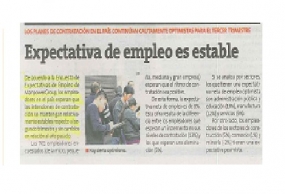 Expectativa de empleo es estable (Fuente: Perú 21)