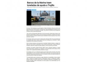 Barcos de la Marina traen toneladas de ayuda a Trujillo (Fuente: La Industria)