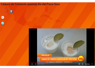 Cámara de Comercio anuncia Día del Pisco Sour (Fuente: SolTV Web)