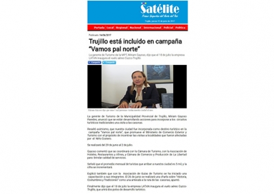 Trujillo está incluido en campaña &quot;Vamos pal norte&quot; (Fuente: Satélite)