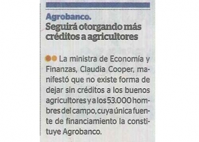 Agrobanco seguirá otorgando más créditos a agricultores (Fuente:La Industria)