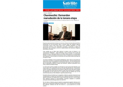 La Libertad: Cámara de Comercio demanda urgente reanudación de tercera etapa de Chavimochic (Fuente: Satélite)