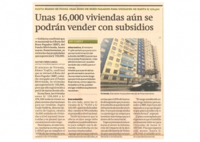 Unas 16, 000 viviendas aún se podrán vender con subsidios (Fuente: Gestión)