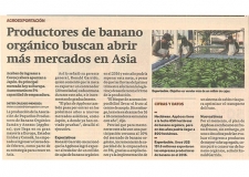 Productores de banano orgánizo buscan abrir más mercados en Asia (Fuente: Gestión)