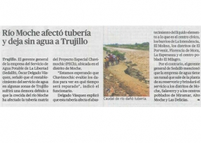 Río Moche afectó tubería y deja sin agua a Trujillo (Fuente: La República)