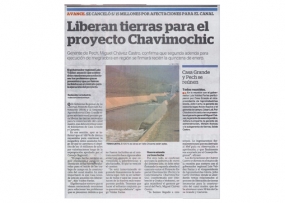 Liberan tierras para el proyecto Chavimochic (Fuente: La Industria)