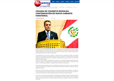 Cámara de Comercio respalda conformación de nuevo gabinete Ministerial (Fuente: Trujillo Prensa)