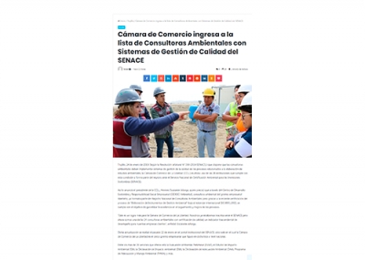 Cámara de Comercio ingresa a la lista de consultoras ambientales con Sistemas de Gestión de Calidad del SENACE (Fuente: News Trujillo)