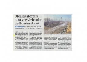 Oleajes afectan otra vez viviendas de Buenos Aires (Fuente: La República)