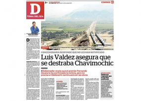 Luis Valdez asegura que se destraba Chavimochic (Fuente: Correo)