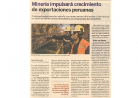 Minería impulsará crecimiento de exportaciones peruana (Fuente: Suplemento Cash-La Industria)