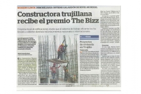 Constructora trujillana recibe el premio The Bizz (Fuente: La Industria