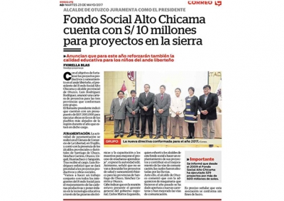 Fondo Social Alto Chicama cuenta con S/ 10 millones para proyectos en la sierra (Fuente: Correo)