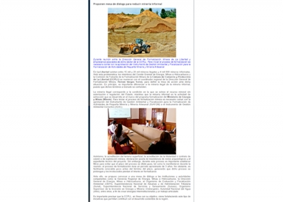 Proponen mesa de diálogo para reducir minería informal (Fuente: Digital Press)