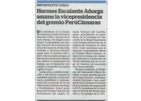 Hermes Escalante Añorga asume la vicepresidencia del gremio Perucámaras (Fuente: La Industria)
