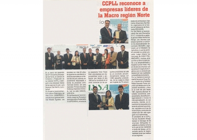 CCPLL reconoce a empresas líderes de la Macrorregión Norte (Fuente: Guía Semanal de Trujillo)