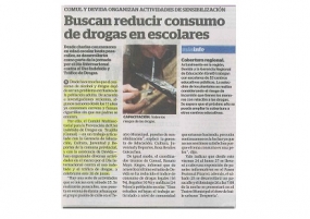 Buscan reducir consumo de drogas en escolares (Fuente: La Industria)