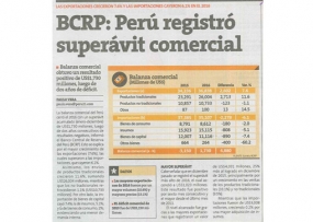 BCRP: Perú registró superávit comercial (Fuente: Perú 21)